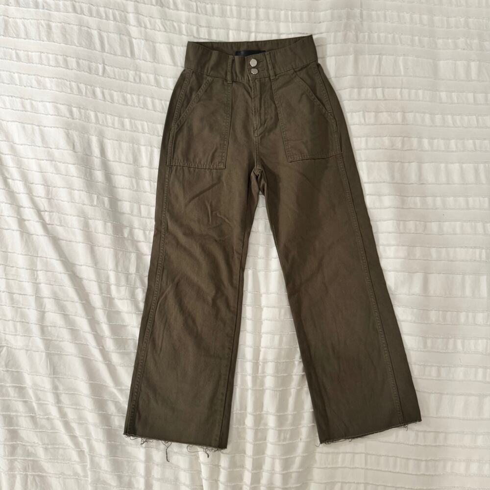Joe’s Jeans Blake High Rise Crop Pants Olive Green Women’s 25 Utility Gorpcore - Picture 3 of 16